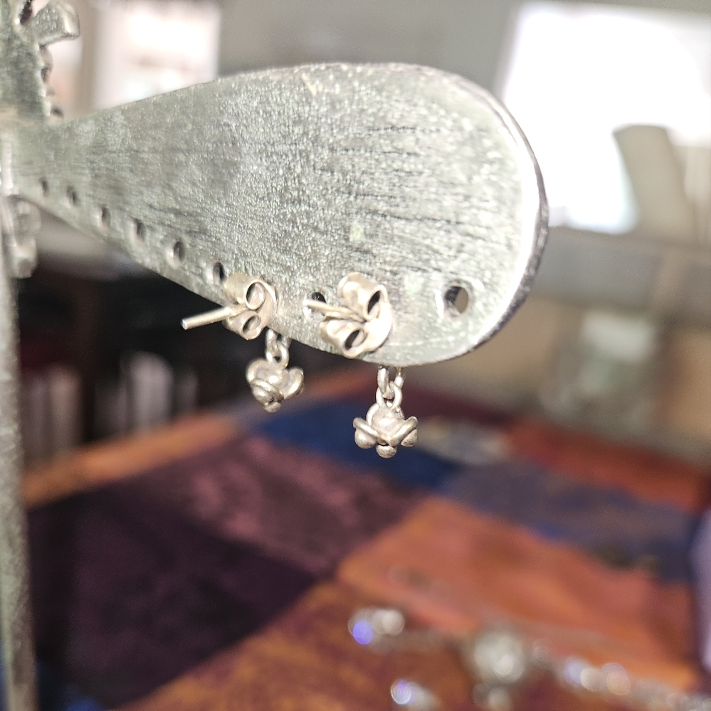 14k Gold And Ruby Small Dangle Earrings. Very Bea… - image 2